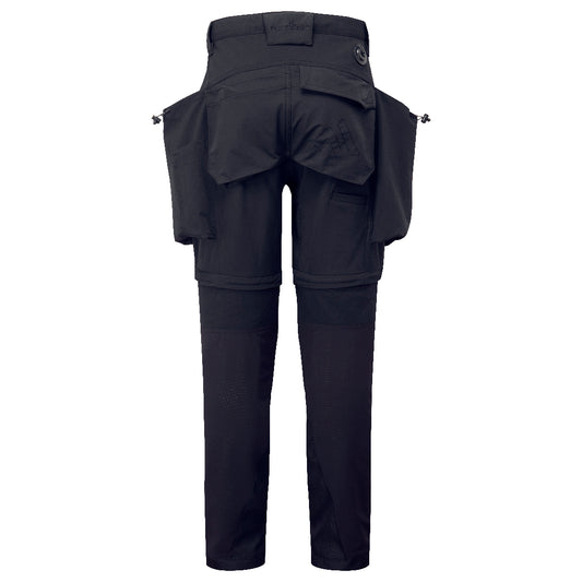 Portwest BX321 Ultimate Modular Work Pants in Black/Yellow - back view