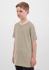 Basis Kids Short Sleeve Tee - X1001K in Biscuit - model