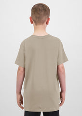 Basis Kids Short Sleeve Tee - X1001K in Biscuit - model
