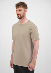 Basis Mens Short Sleeve Tee - X1001M in Biscuit - model