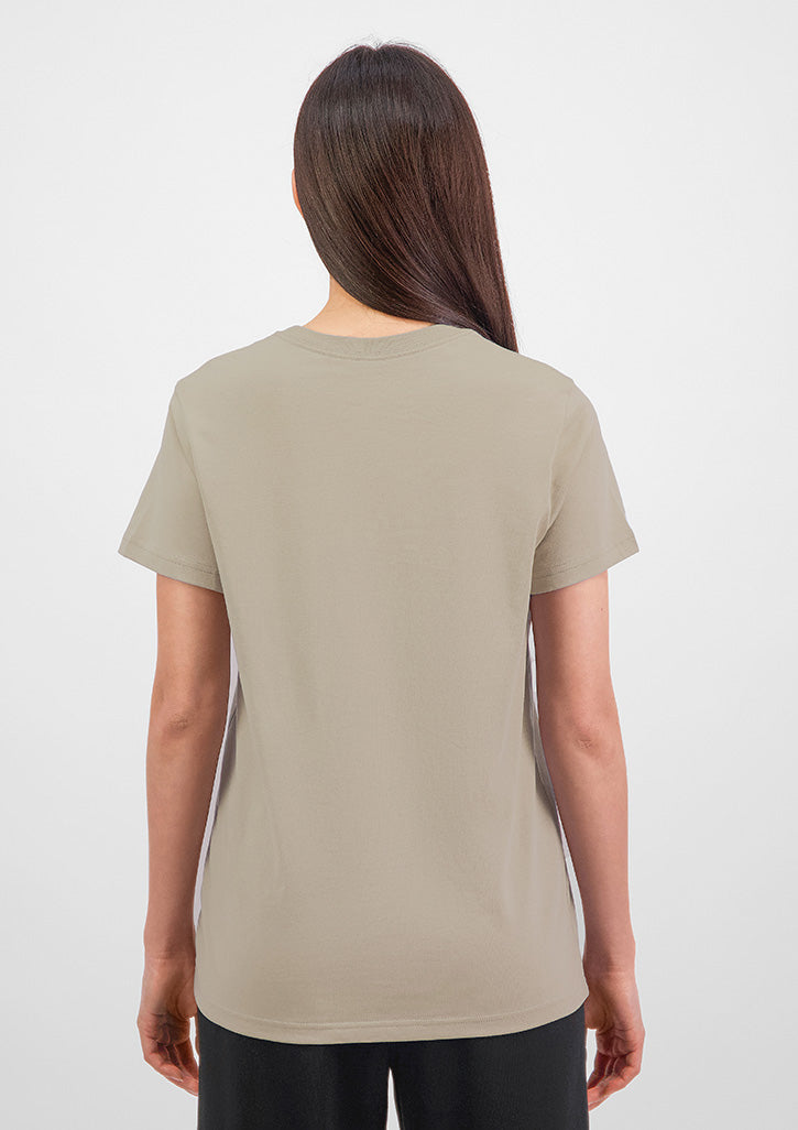 Basis Womens Short Sleeve Tee - X1001W in Biscuit - model