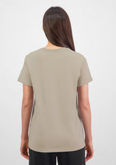 Basis Womens Short Sleeve Tee - X1001W in Biscuit - model