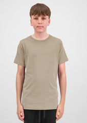Basis Youth Short Sleeve Tee - X1001Y in Biscuit - model