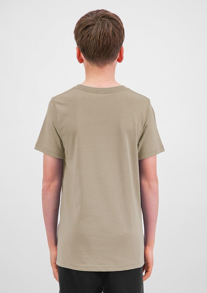 Basis Youth Short Sleeve Tee - X1001Y in Biscuit - model