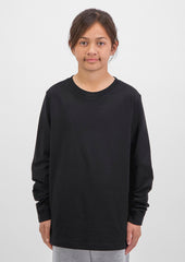 Basis Kids Long Sleeve Tee - X1002K in Black - model