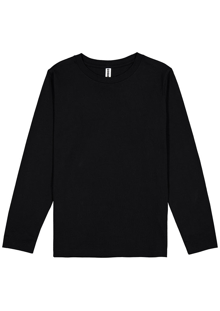 Basis Kids Long Sleeve Tee - X1002K in Black