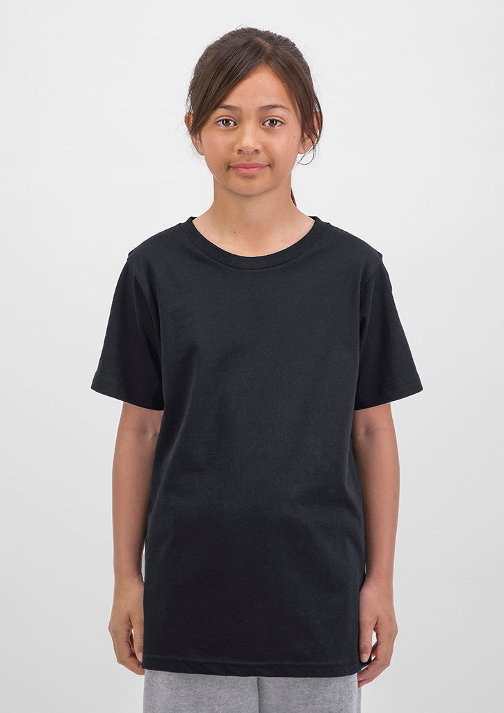Basis Kids Short Sleeve Tee - X1001K in Black - model