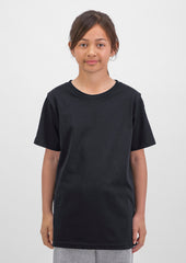 Basis Kids Short Sleeve Tee - X1001K in Black - model