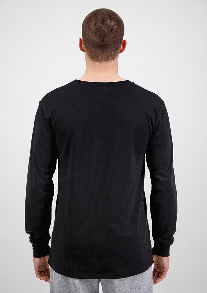 Basis Mens Long Sleeve Tee - X1002M in Black - model