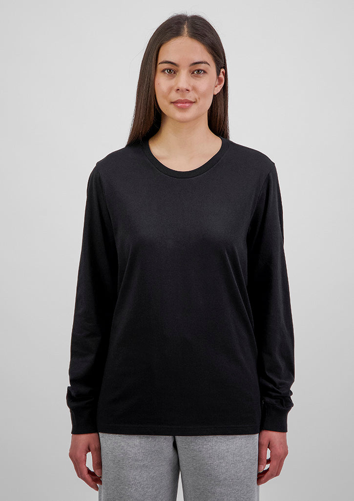Basis Womens Long Sleeve Tee - X1002W in Black - model