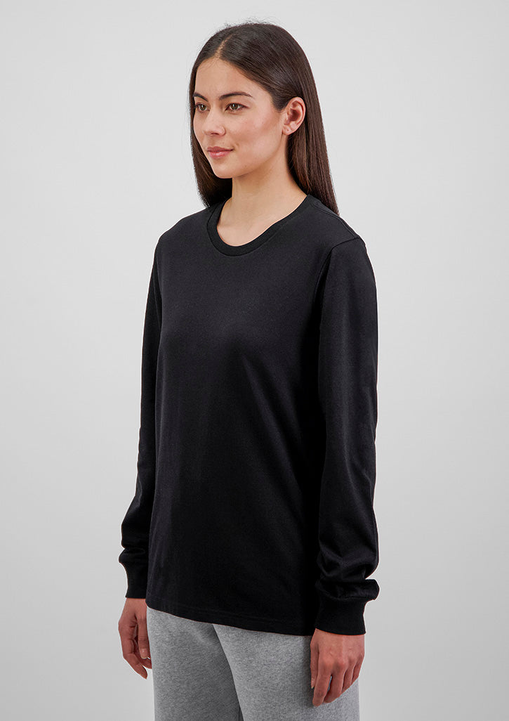 Basis Womens Long Sleeve Tee - X1002W in Black - model