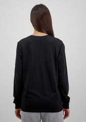 Basis Womens Long Sleeve Tee - X1002W in Black - model