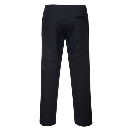 Portwest C070 Chef's Drawstring Pants in Black - back view