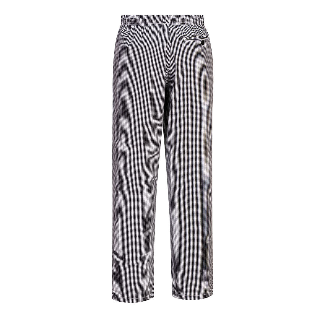 Portwest C079 Bromley Chefs Pants in Black Check - back view