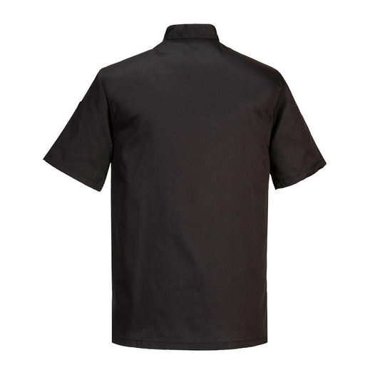 Portwest C734 Chef's Kent Jacket S/S in Black - back view