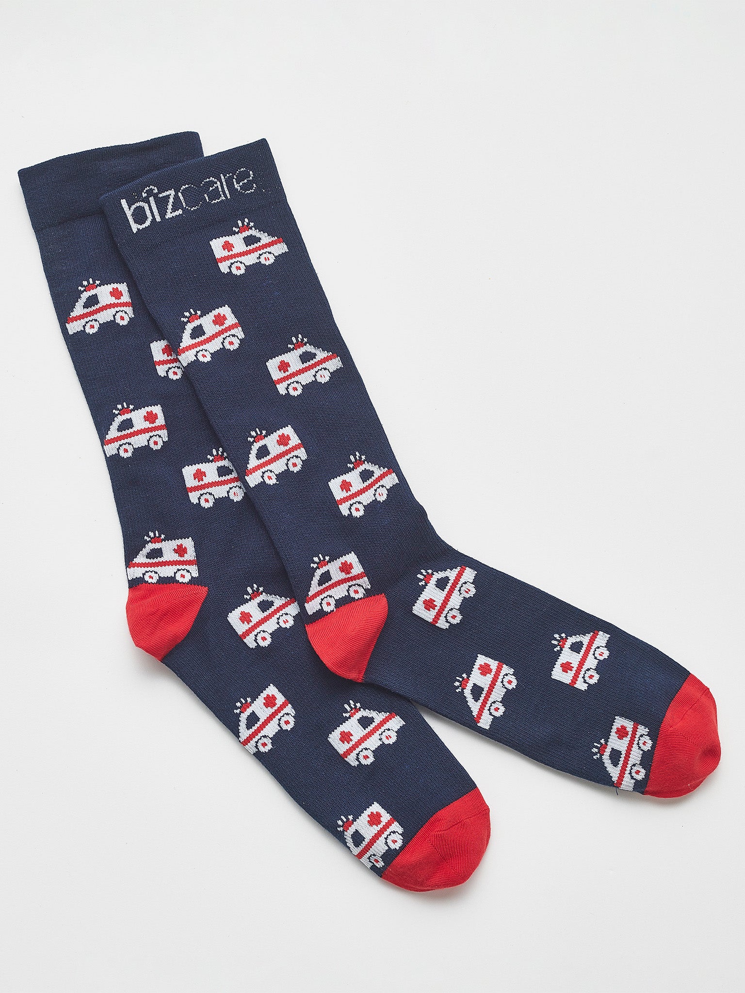 Inaura CCS149U Happy Unisex Feet Comfort Socks in Navy/Red