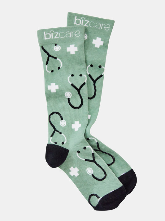 Inaura CCS149U Happy Unisex Feet Comfort Socks in Sage/Black