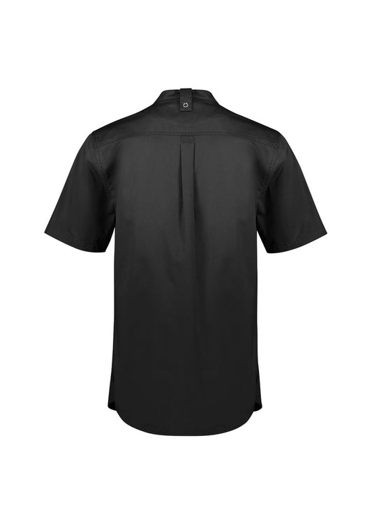 Biz Collection CH329MS Salsa Mens Short Sleeve Chef Shirt in Black - back view