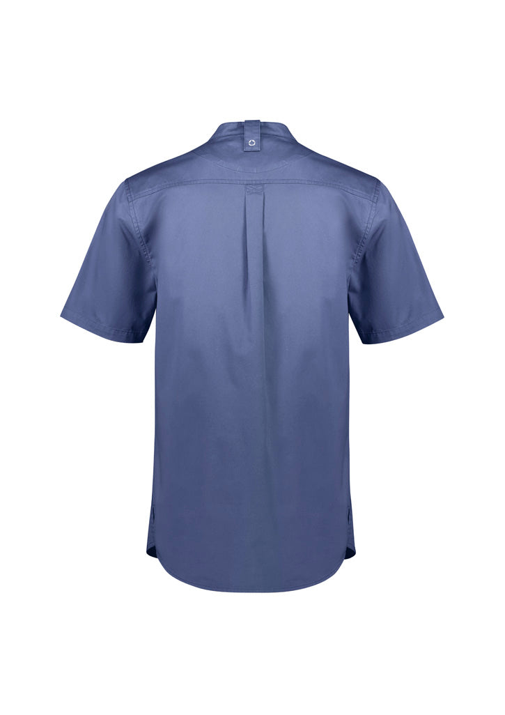 Biz Collection CH329MS Salsa Mens Short Sleeve Chef Shirt in Grey Smoke - back view