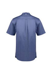 Biz Collection CH329MS Salsa Mens Short Sleeve Chef Shirt in Grey Smoke - back view