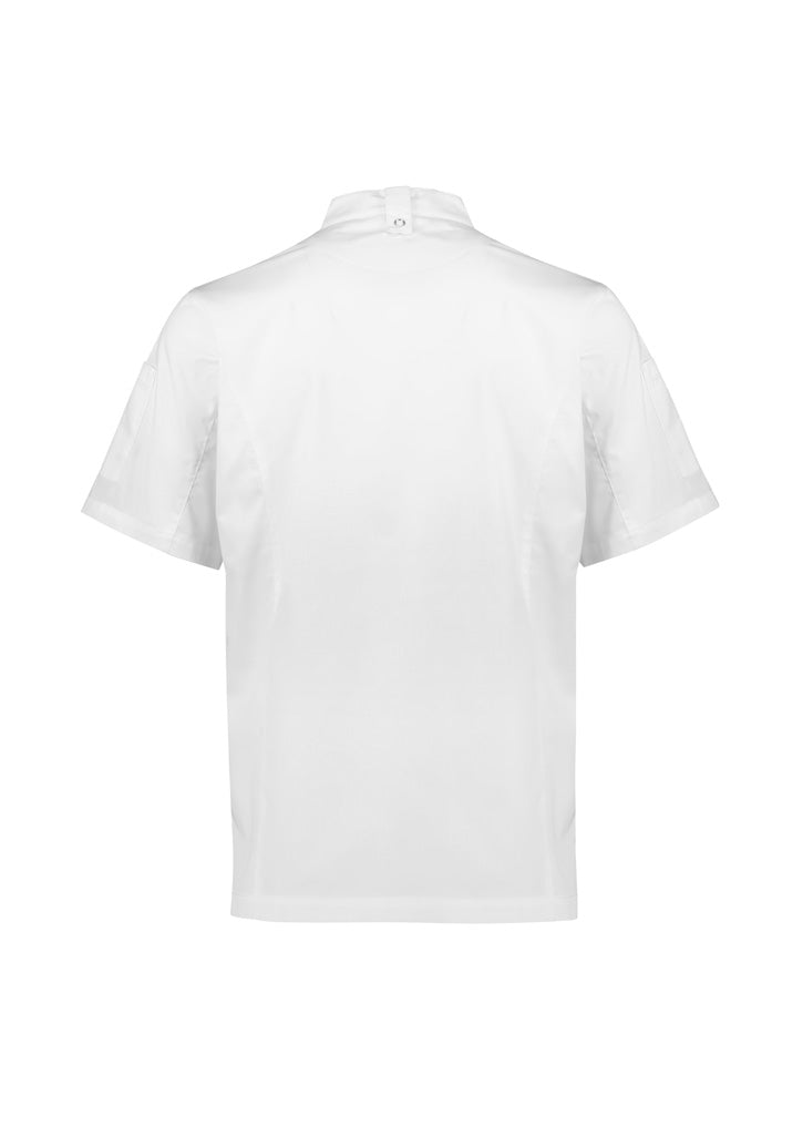 Biz Collection CH330MS Alfresco Mens Short Sleeve Chef Jacket in White - back view