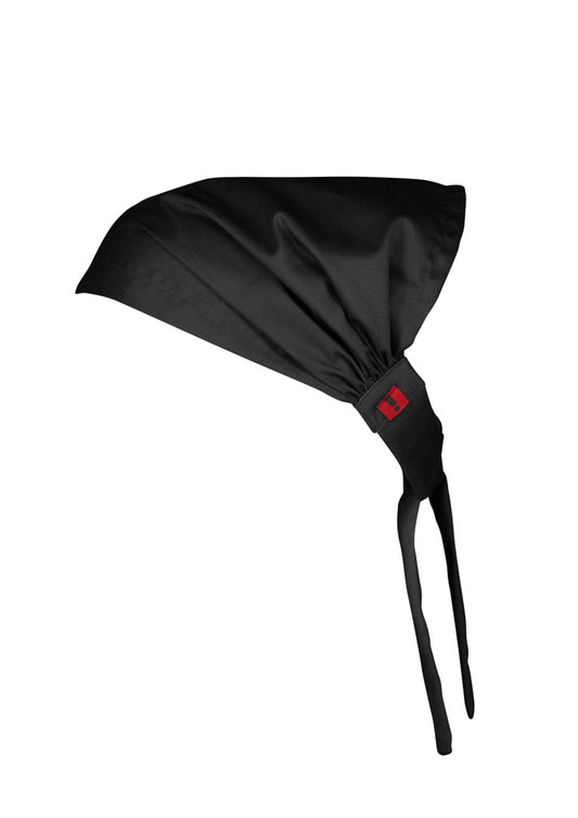 Biz Collection CH331 Twist Chef Bandana in Black - back view