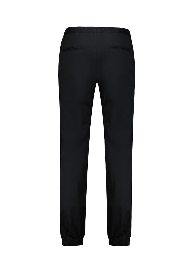 Biz Collection CH433M Cajun Mens Chef Jogger Pant in Black - back view
