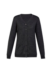 Biz Collection CK045LC Button Front Womens Knit Cardigan in Charcoal