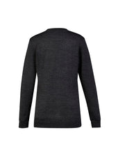 Biz Collection CK045LC Button Front Womens Knit Cardigan in Charcoal - back view