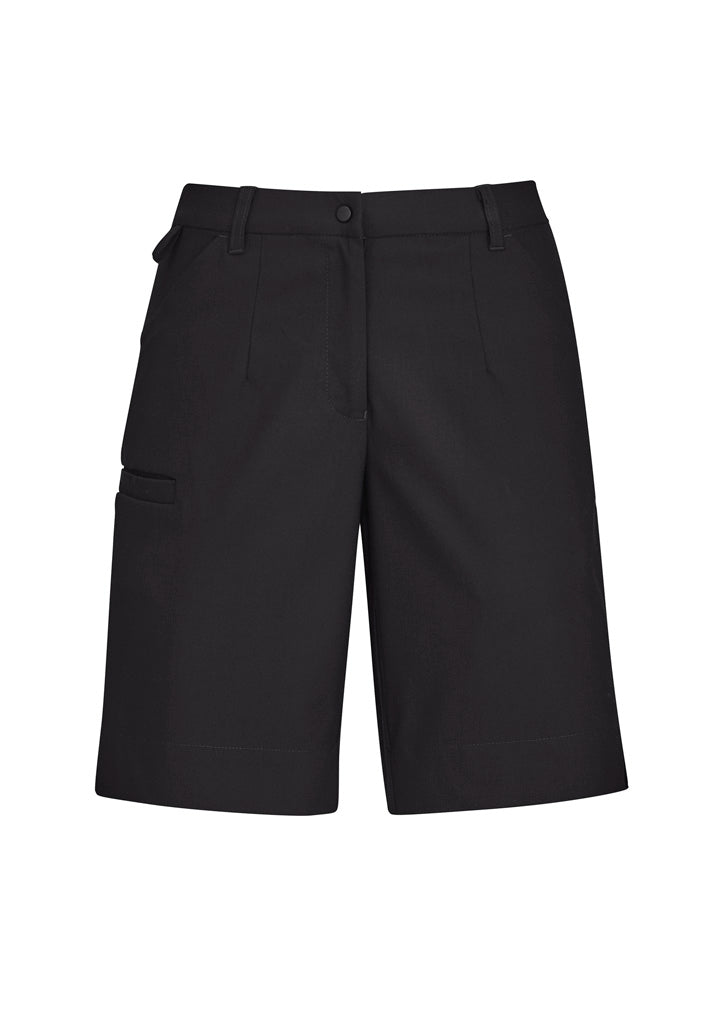 Biz Collection CL957LS Comfort Waist Womens Cargo Short in Charcoal