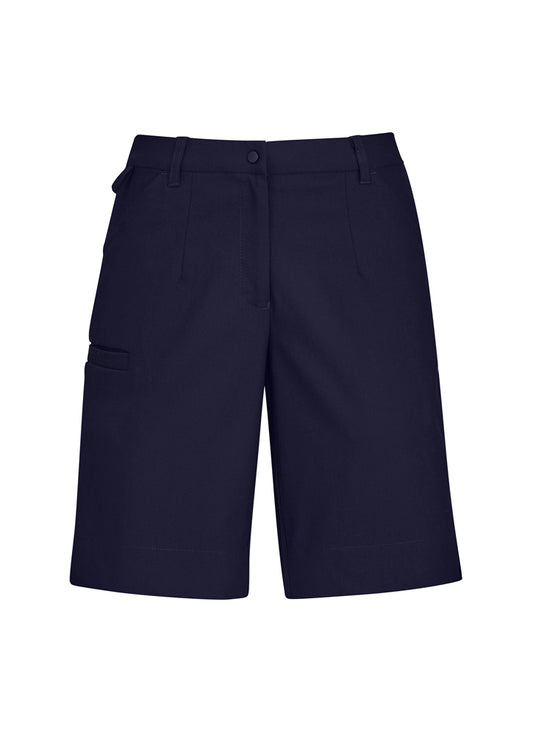 Biz Collection CL957LS Comfort Waist Womens Cargo Short in Navy