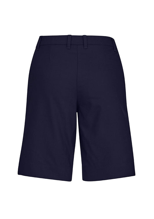 Biz Collection CL957LS Comfort Waist Womens Cargo Short in Navy - back view