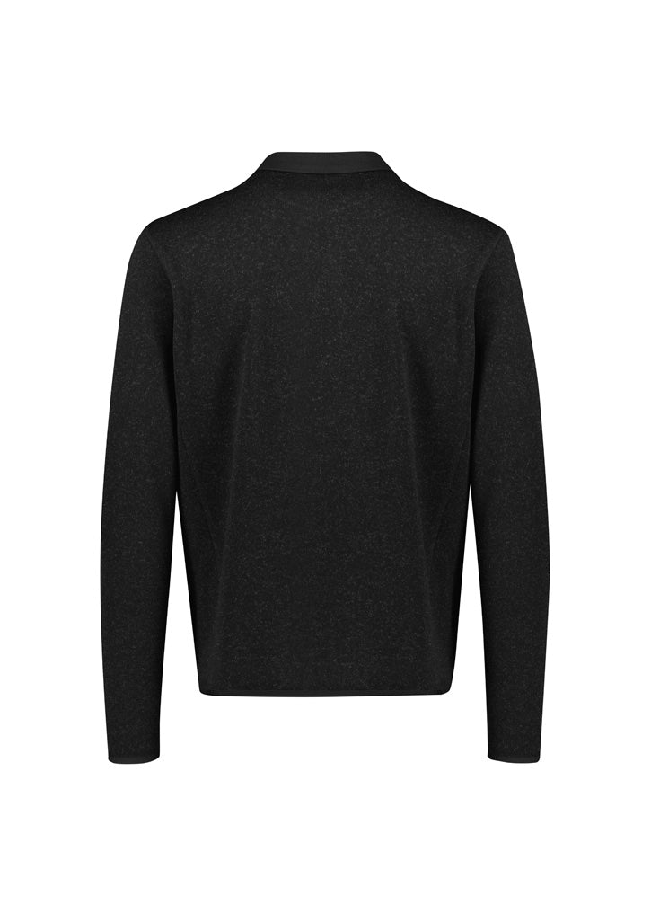 Biz Collection CO342MJ Nova Mens Zip Front Jumper in Black Marle - back view