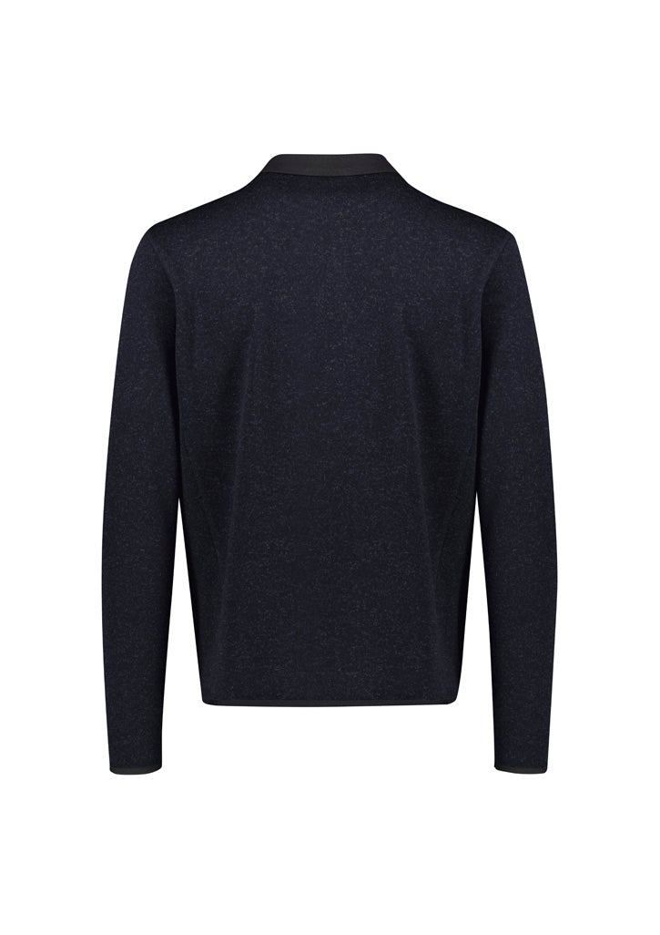 Biz Collection CO342MJ Nova Mens Zip Front Jumper in Navy Marle - back view