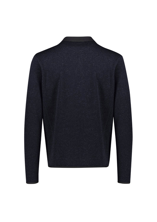 Biz Collection CO342MJ Nova Mens Zip Front Jumper in Navy Marle - back view