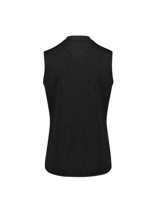 Biz Collection CO343LV Nova Womens Zip Front Vest in Black Marle - back view