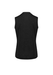 Biz Collection CO343LV Nova Womens Zip Front Vest in Black Marle - back view
