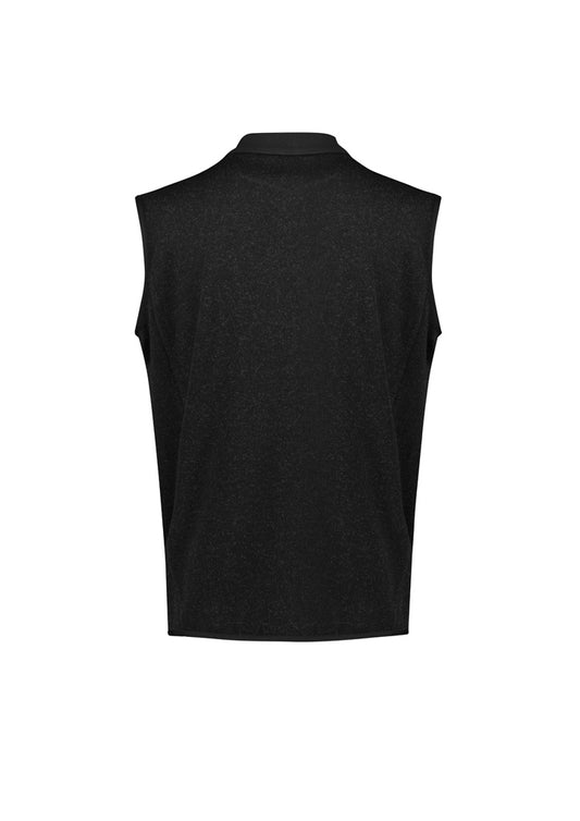 Biz Collection CO343MV Nova Mens Zip Front Vest in Black Marle - back view