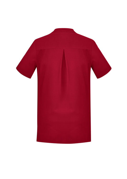 Biz Collection CS949LS Florence Womens Plain Tunic in Cherry - back view
