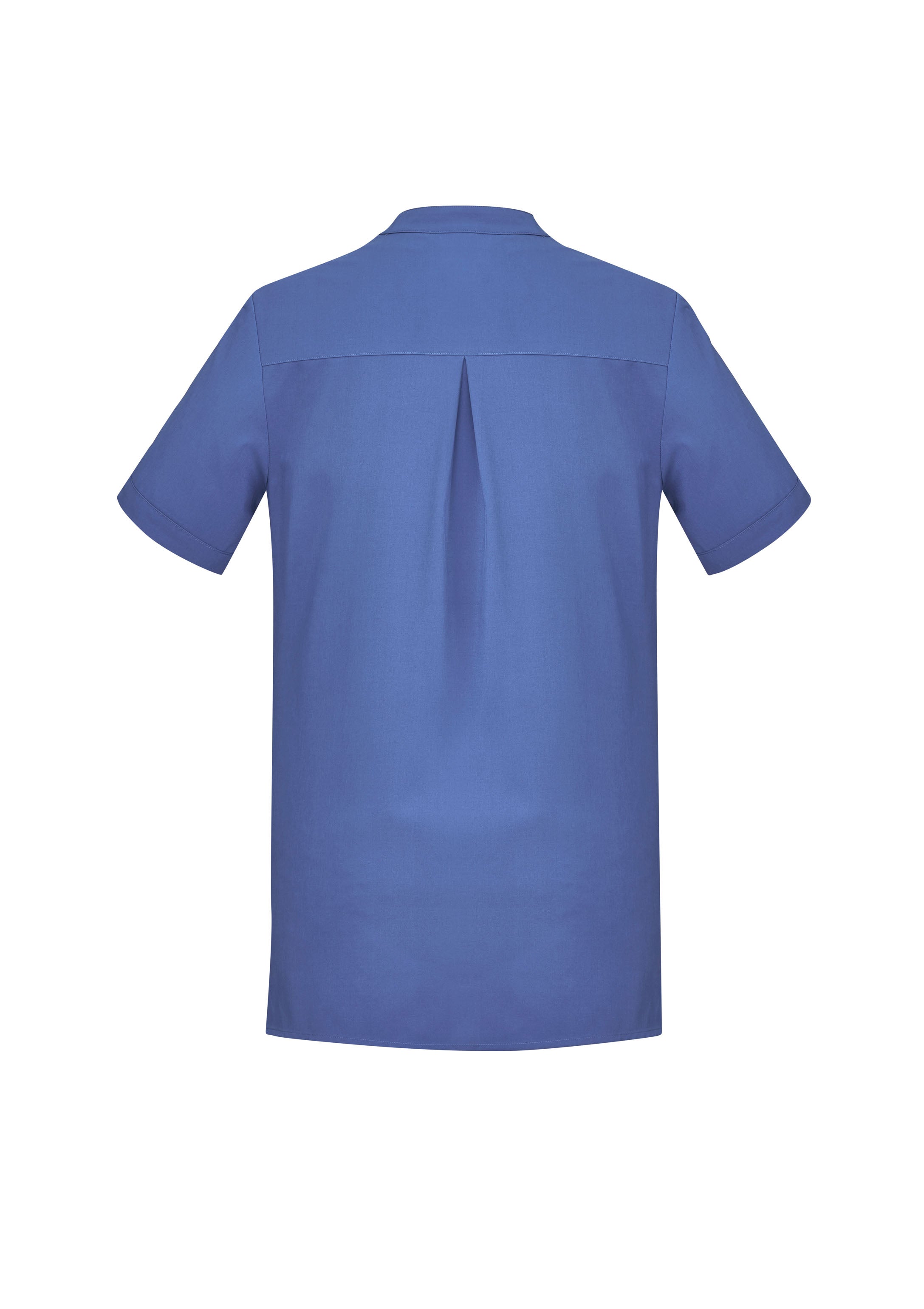 Biz Collection CS949LS Florence Womens Plain Tunic in Mid Blue - back view