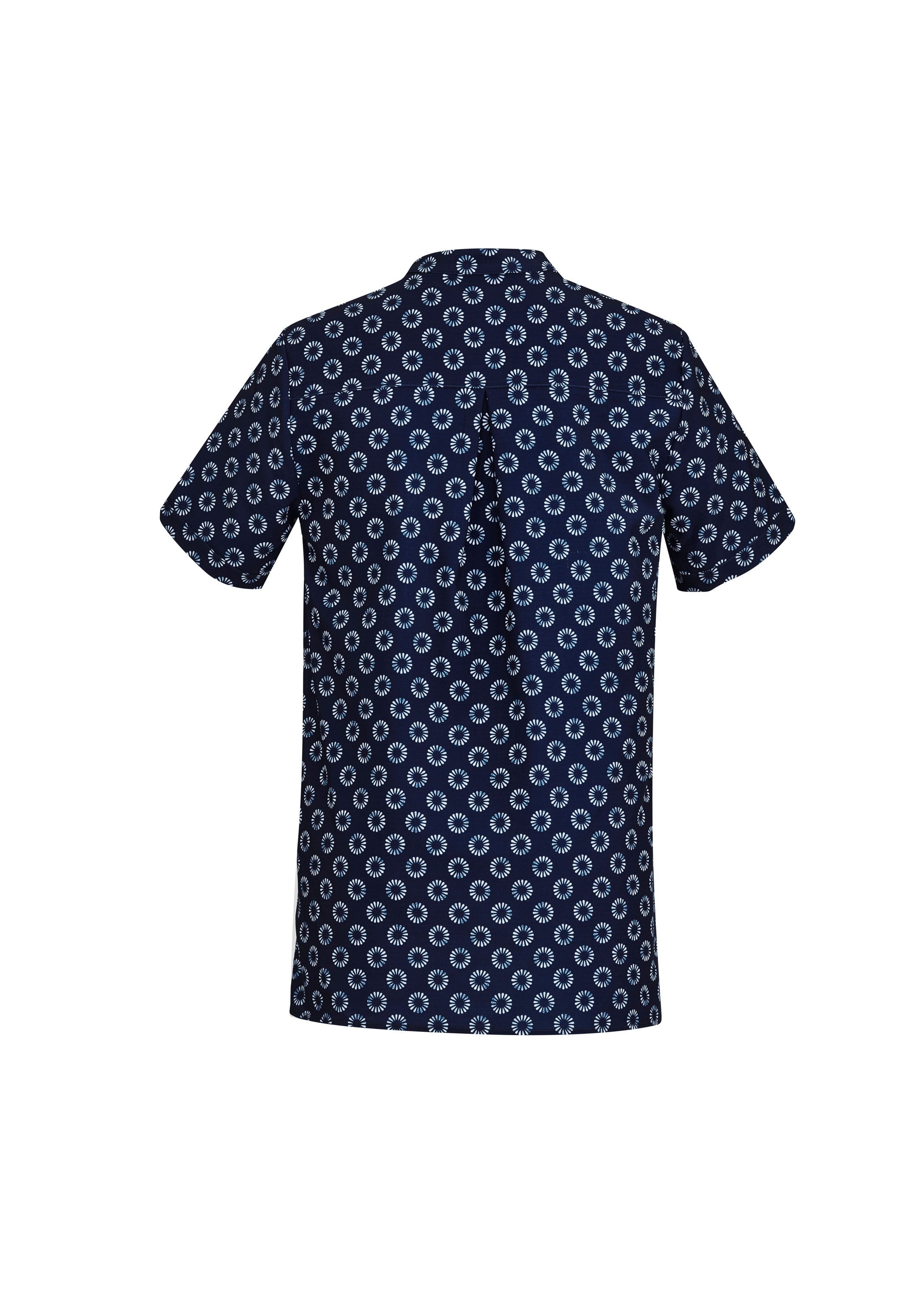 Biz Collection CS950LS Florence Womens Daisy Print Tunic in Navy - back view