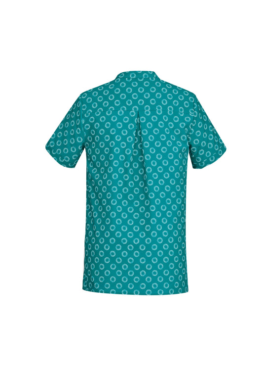 Biz Collection CS950LS Florence Womens Daisy Print Tunic in Teal - back view