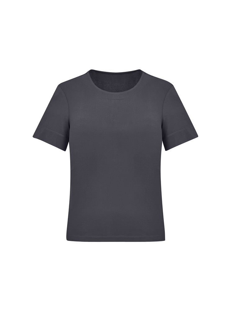 Biz Collection CS952LS Marley Womens Short Sleeve Jersey Top in Charcoal
