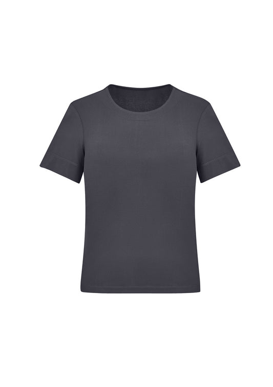 Biz Collection CS952LS Marley Womens Short Sleeve Jersey Top in Charcoal