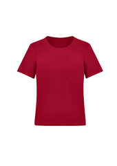 Biz Collection CS952LS Marley Womens Short Sleeve Jersey Top in Cherry