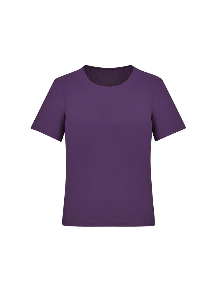 Biz Collection CS952LS Marley Womens Short Sleeve Jersey Top in Purple