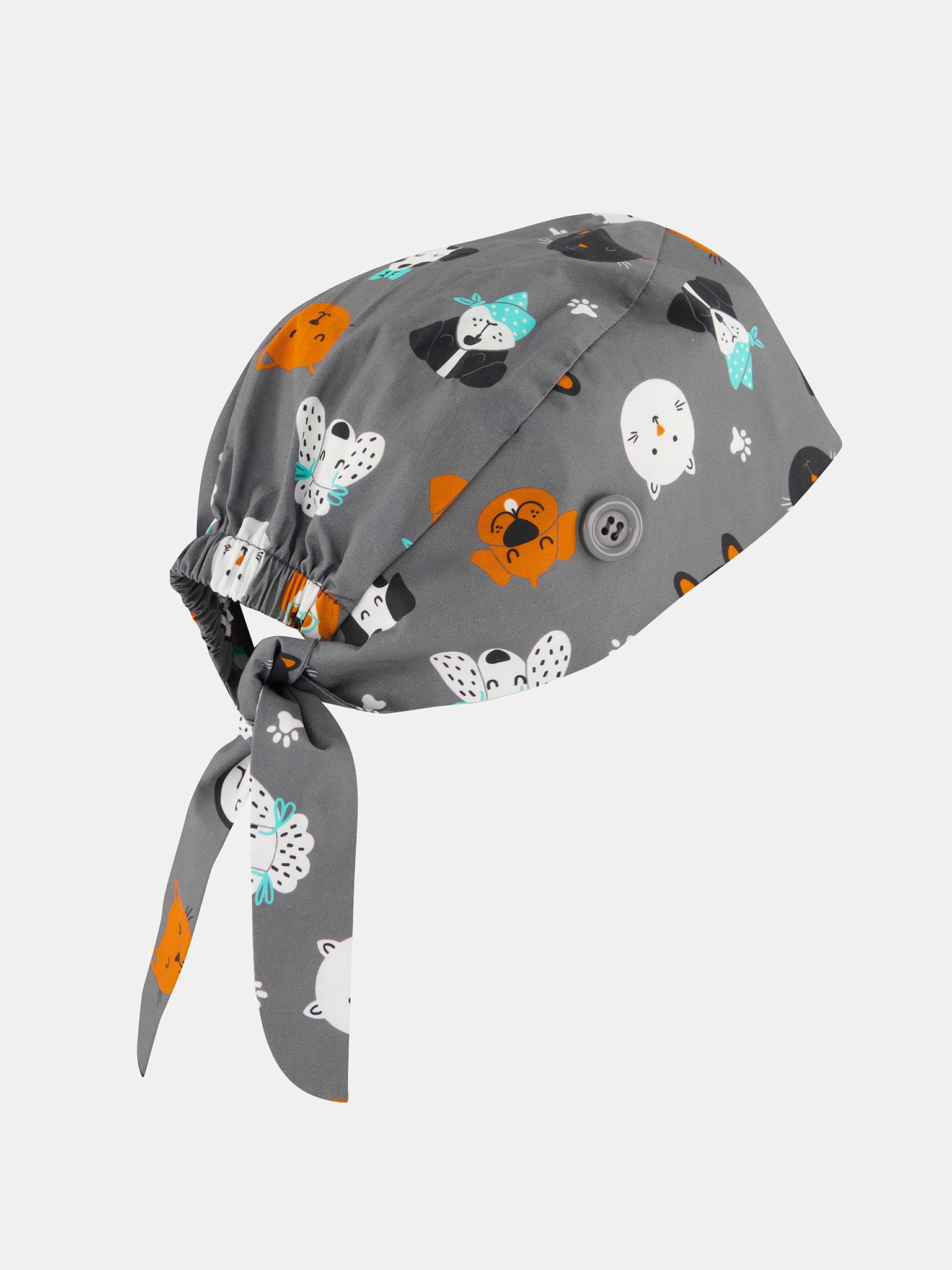 Inaura CSC245U Printed Unisex Scrub Cap in Cheeky Pets - back view