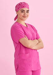 Unisex Pink Printed Scrub Cap - CSC246U - biz-care-0