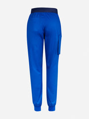 Inaura CSP042LL Riley Womens Slim Leg Jogger Scrub Pant in Electric Blue - back view