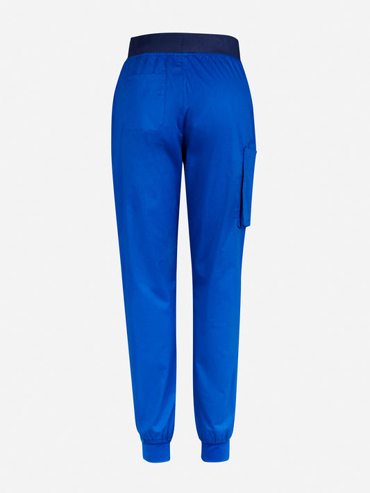 Inaura CSP042ML Riley Mens Slim Leg Jogger Scrub Pant in Electric Blue - back view